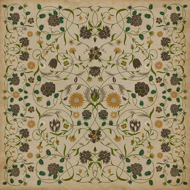 Williamsburg Floral "Martha" Vinyl Floorcloth