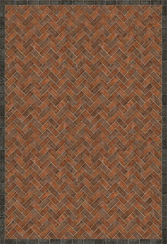 Williamsburg Brick Herringbone "Capitol Landing" Vinyl Floorcloth