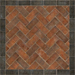 Williamsburg Brick Herringbone "Capitol Landing" Vinyl Floorcloth