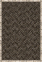 Williamsburg Brick Herringbone "Pewterware" Vinyl Floorcloth