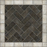 Williamsburg Brick Herringbone "Pewterware" Vinyl Floorcloth