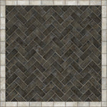 Williamsburg Brick Herringbone "Pewterware" Vinyl Floorcloth