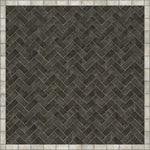 Williamsburg Brick Herringbone "Pewterware" Vinyl Floorcloth