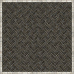 Williamsburg Brick Herringbone "Pewterware" Vinyl Floorcloth