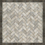 Williamsburg Brick Herringbone "The Silversmith" Vinyl Floorcloth