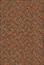 Williamsburg Brick Herringbone "Trip To Market Square" Vinyl Floorcloth