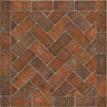 Williamsburg Brick Herringbone "Trip To Market Square" Vinyl Floorcloth