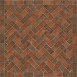 Williamsburg Brick Herringbone "Trip To Market Square" Vinyl Floorcloth