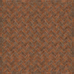 Williamsburg Brick Herringbone "Trip To Market Square" Vinyl Floorcloth