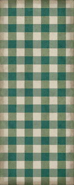 Williamsburg "Gingham Canvas- Green" Floor Cloth