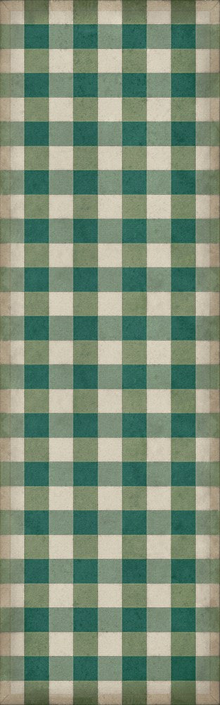 Williamsburg "Gingham Canvas- Green" Floor Cloth