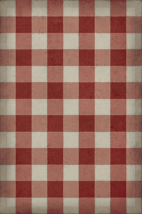 Williamsburg "Gingham Canvas- Red" Floor Cloth