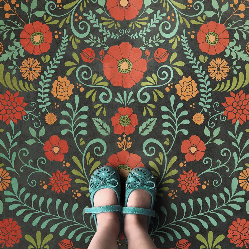 Pattern 36 "A Garden to Walk In" Vinyl Floorcloth
