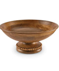 Beaded Wood Pedestal Bowl Decor