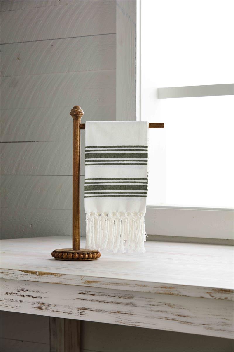 Beaded Wood Towel Holder Kitchen Essentials