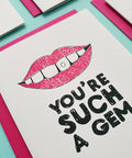 You're Such A Gem Greeting Card With Rhinestone Detail Thank You Card Funny Witty