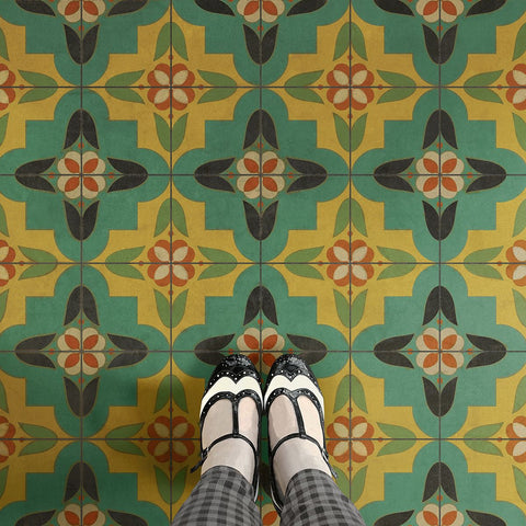 Pattern 33 "Ballyhoo" Vinyl Floorcloth - Spicher & Co.