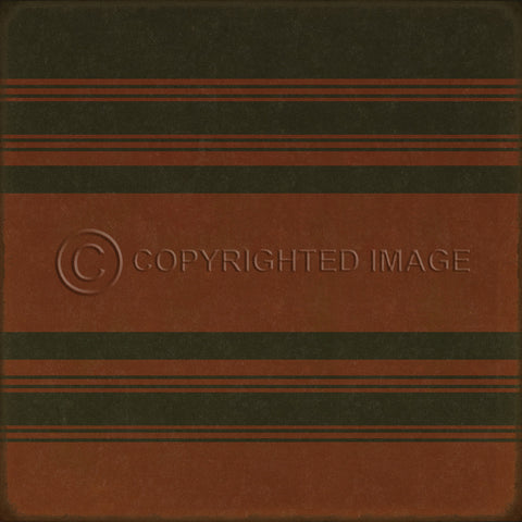 Pattern 50 "Organic Stripes Black and Red" Vinyl Floorcloth