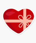 Heart-Shaped Gift Box Waterproof Sticker