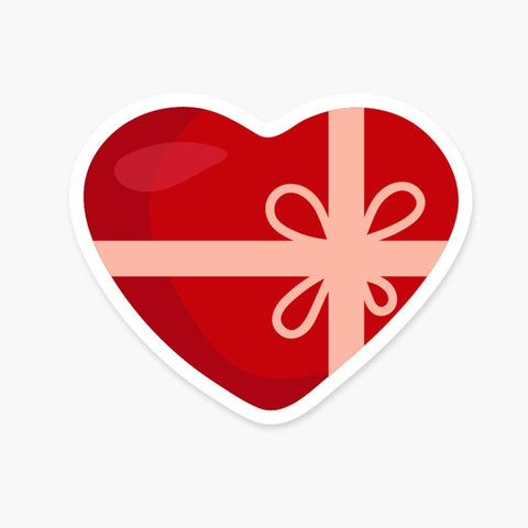 Heart-Shaped Gift Box Waterproof Sticker