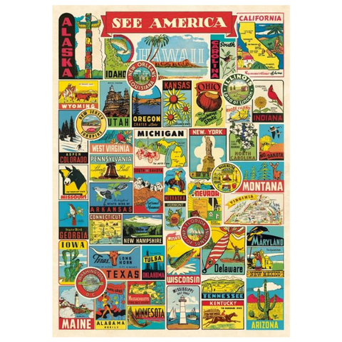 Cavallini See America Poster