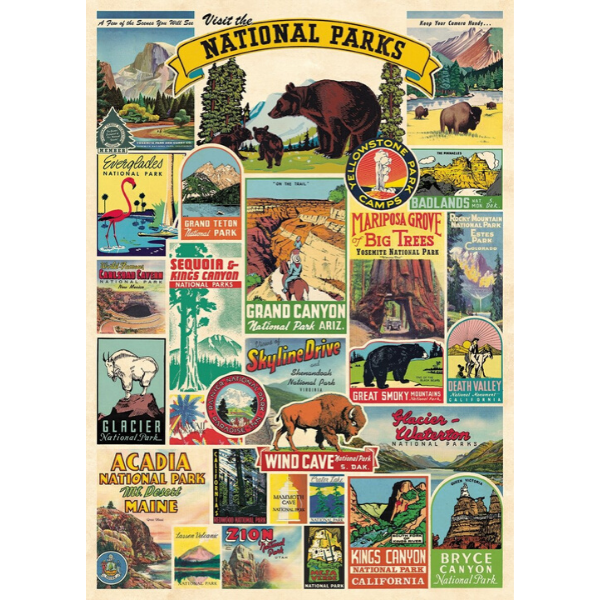 Cavallini National Parks Poster + Best Seller + Retro Design + Vintage Travel Advertisements