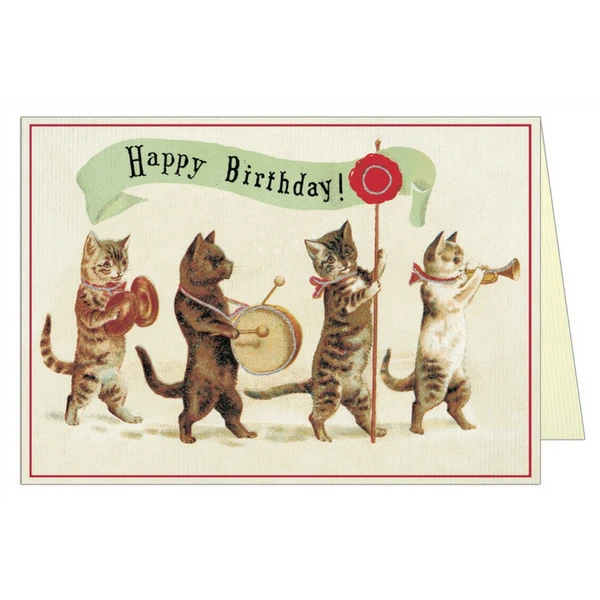 Cavallini "Happy Birthday Cats" Greeting Card