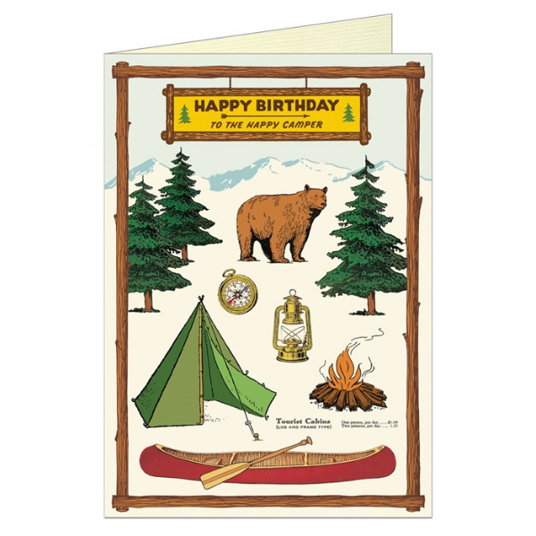 Cavallini "Happy Birthday Camping" Greeting Card