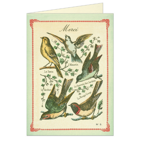 Cavallini "Merci Birds" Greeting Card