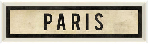 Paris Street Sign Wall Art White