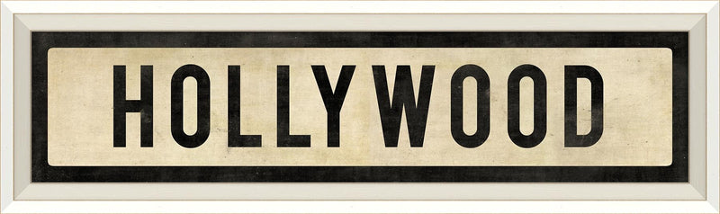 Hollywood Street Sign Wall Art White