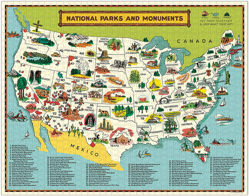 Cavallini National Parks Map Puzzle