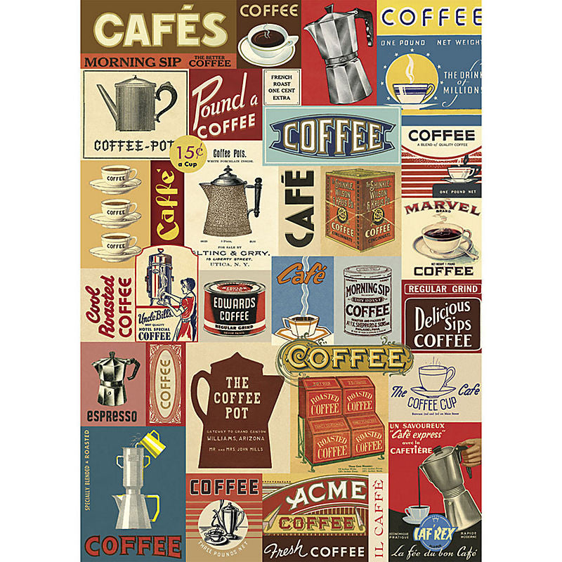 Cavallini Vintage Poster Wrapping Paper Cheap Wall Art Wall Decor Dorm Room Art Coffee Coffee Shop Coffee House Kitchen Art Vintage Advertisements