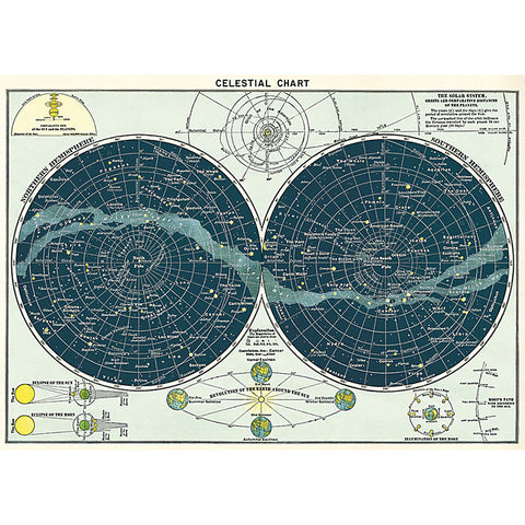 Cavallini Vintage Poster Wrapping Paper Cheap Wall Art Wall Decor Dorm Room Art Celestial Chart Astronomy Astrology \