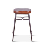 Wellington Backless Leather Counter Stool