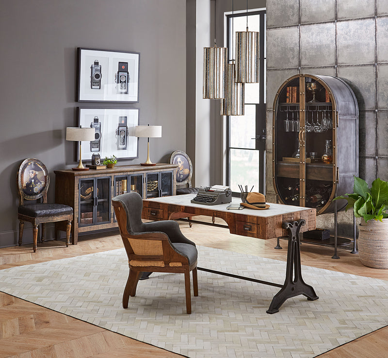 Bowery Marble and Reclaimed Wood Desk Furniture Home Office Goals