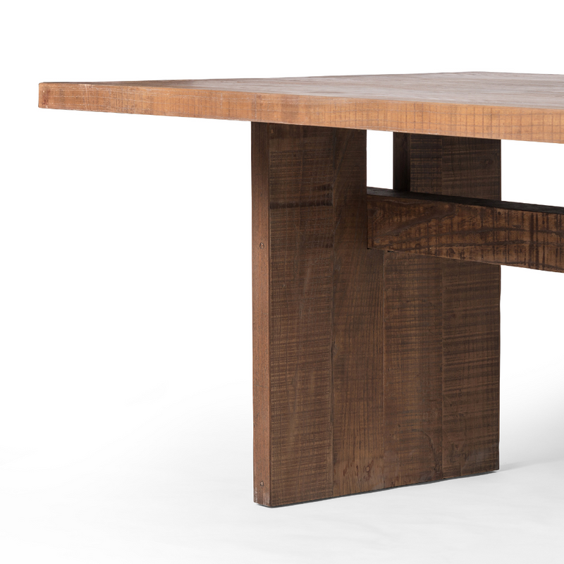 Brandy Dining Table, Rustic Weathered Elm