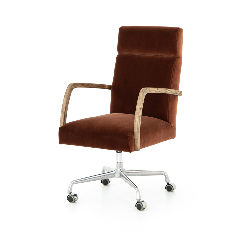 Bryson Upholstered Desk Chair, Burnt Auburn Furniture Color: Burnt Auburn