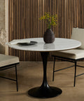 Powell Bistro Table, White Marble Tulip Base
