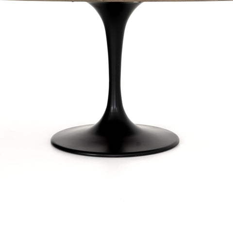 Powell Dining Table, White Marble Tulip Base Detail