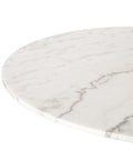 Powell Dining Table, White Marble Tulip Base Marble Veining