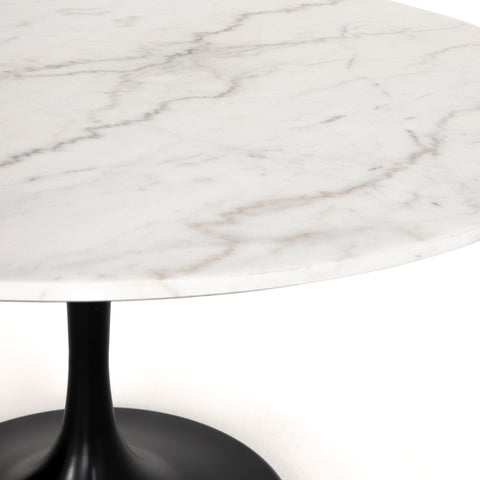 Powell Dining Table, White Marble Tulip Base