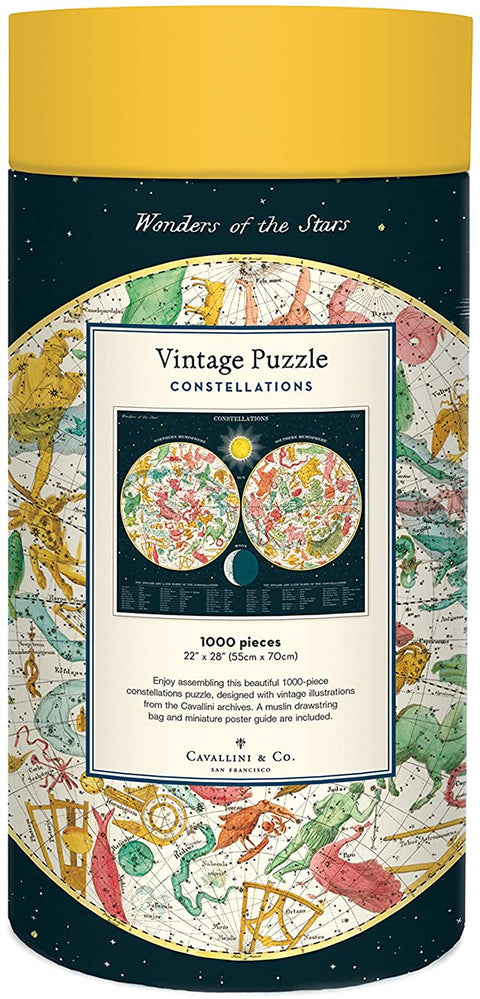 Cavallini Constellations Vintage 1000 Piece Jigsaw Puzzle + Best Puzzle + Family Time + Vintage Style + Rainy Day Activities