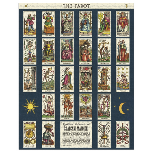 Cavallini Tarot Card Vintage 1000 Piece Jigsaw Puzzle + Best Puzzle + Family Time + Vintage Style + Rainy Day Activities