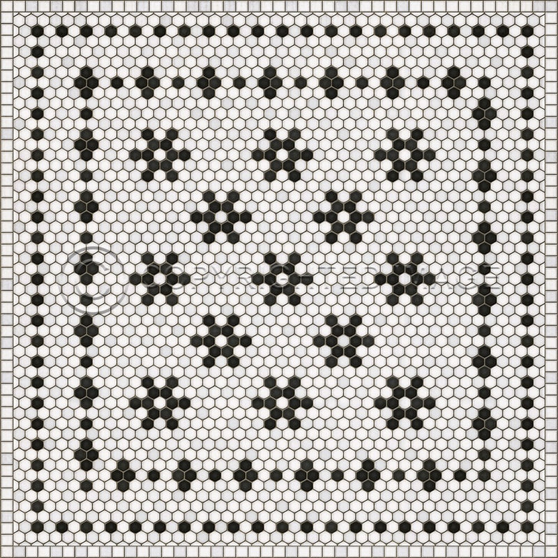 Lehigh Valley Furniture Flooring Vinyl Floorcloth Vintage Mosaic Tile Pet Safe Kid Friendly Rug Outdoor