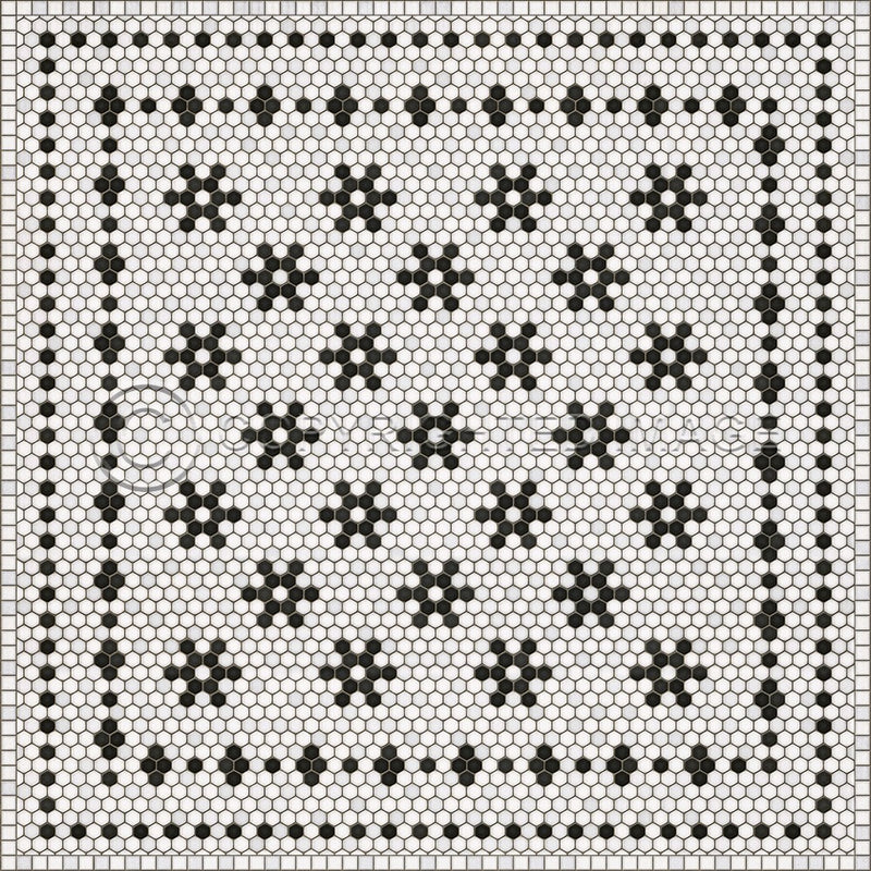 Lehigh Valley Furniture Flooring Vinyl Floorcloth Vintage Mosaic Tile Pet Safe Kid Friendly Rug Outdoor