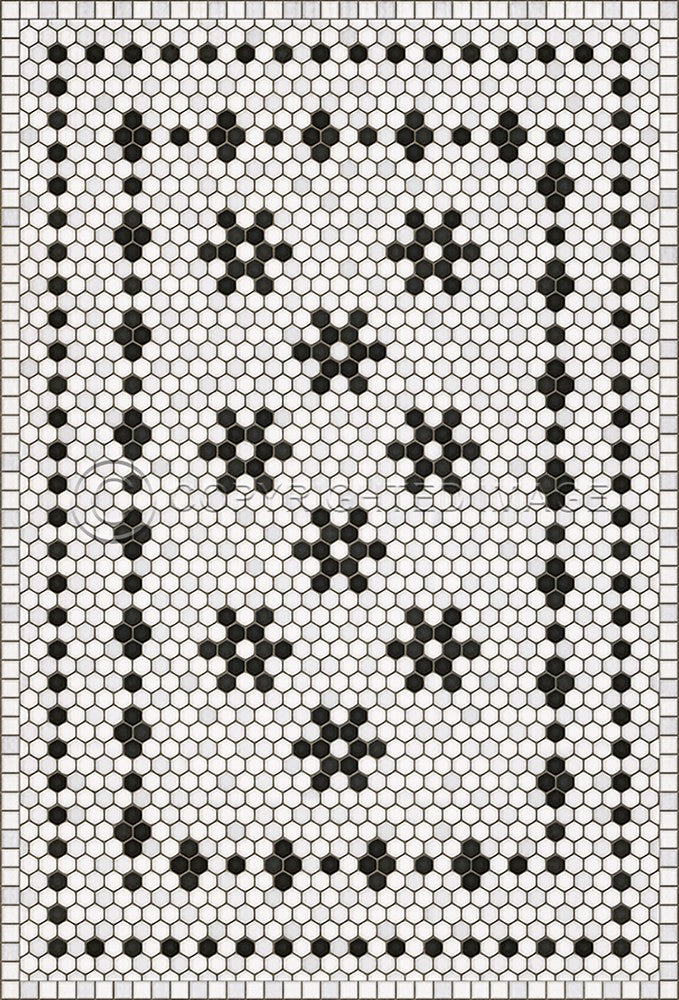 Lehigh Valley Furniture Flooring Vinyl Floorcloth Vintage Mosaic Tile Pet Safe Kid Friendly Rug Outdoor