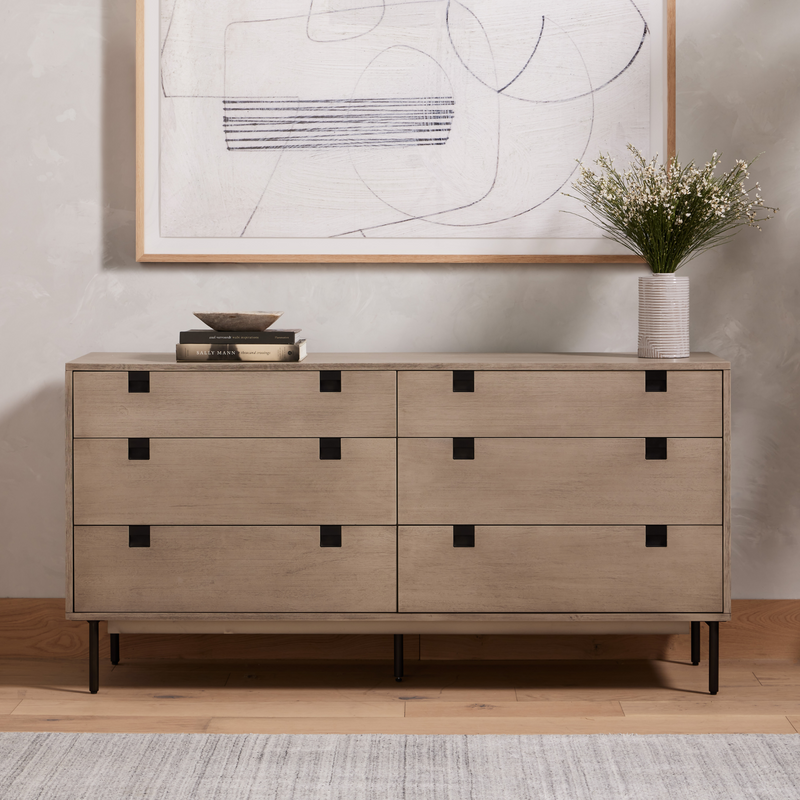 Carly 6 Drawer Dresser-Grey Wash