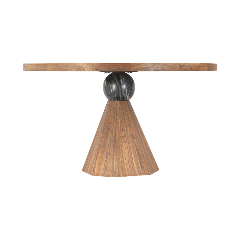 Eiffel 54" Round Marble Dining Table Octagonal Base