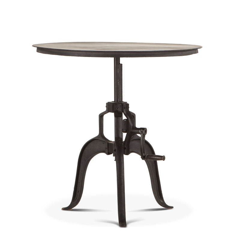 Hoover Mason Black Iron Crank Dining Table